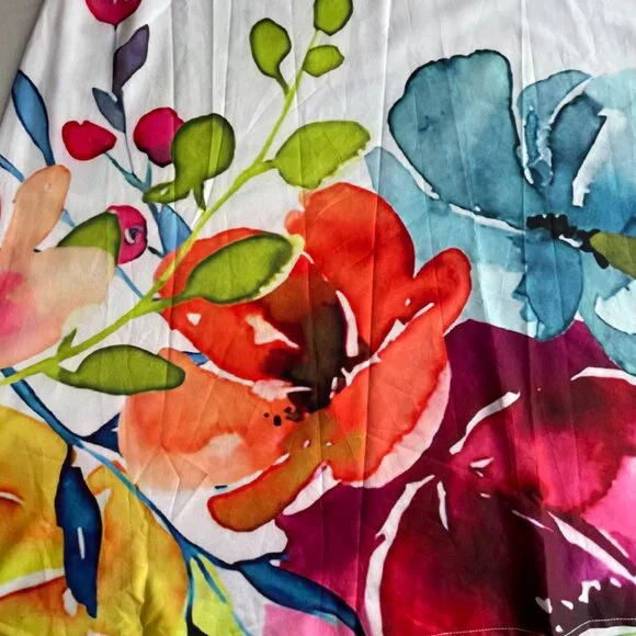 Watercolor Floral Maxi Dress Romantic Garden Party Summer Sleeveless M 53.5” - Picture 7 of 12